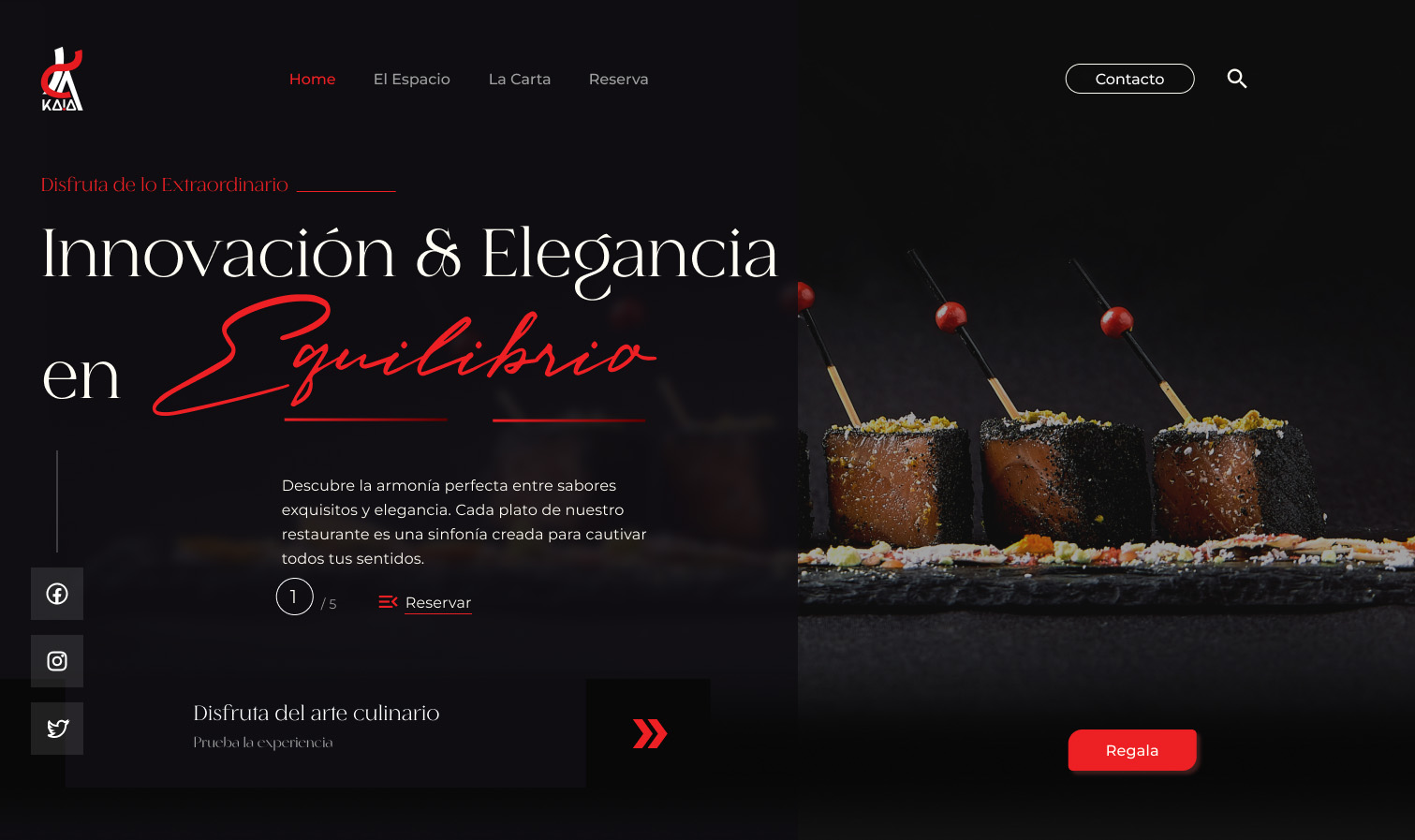 Diseño UI/UX web Kaia Restaurant